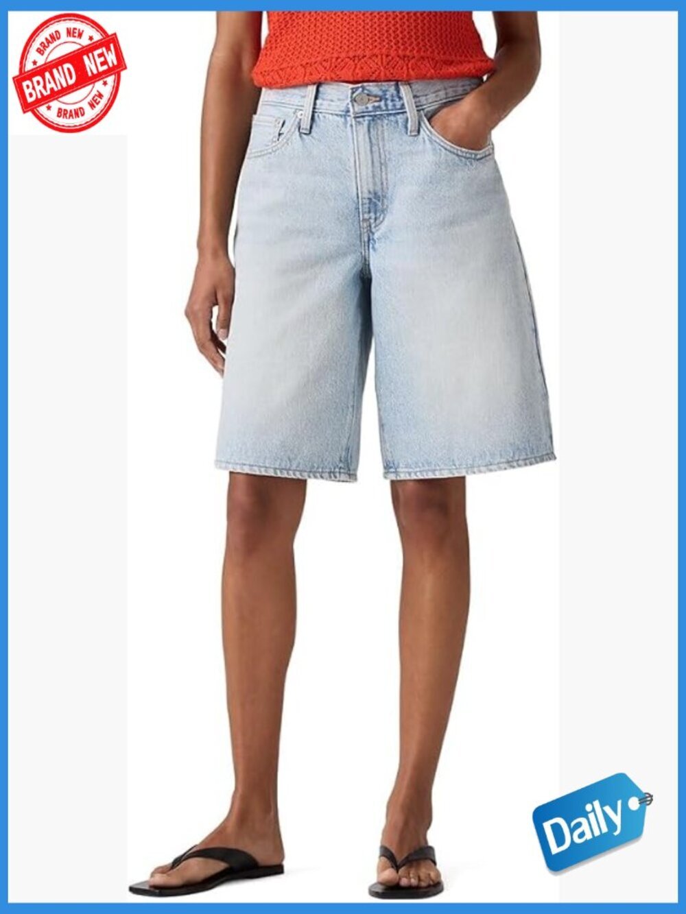 Women's Mid Rise Denim Jorts Shorts 11" Inseam Regular Fit